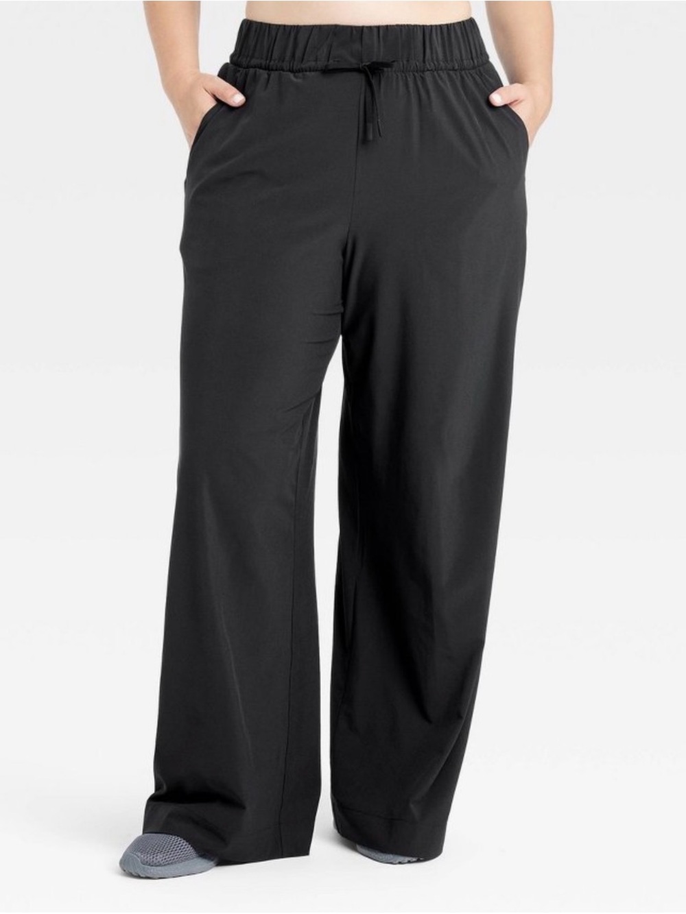 all in motion Black Wide-Leg Drawstring Joggers